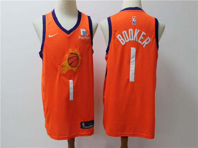 Men Phoenix Suns 1 Booker Orange Game Nike NBA Jerseys